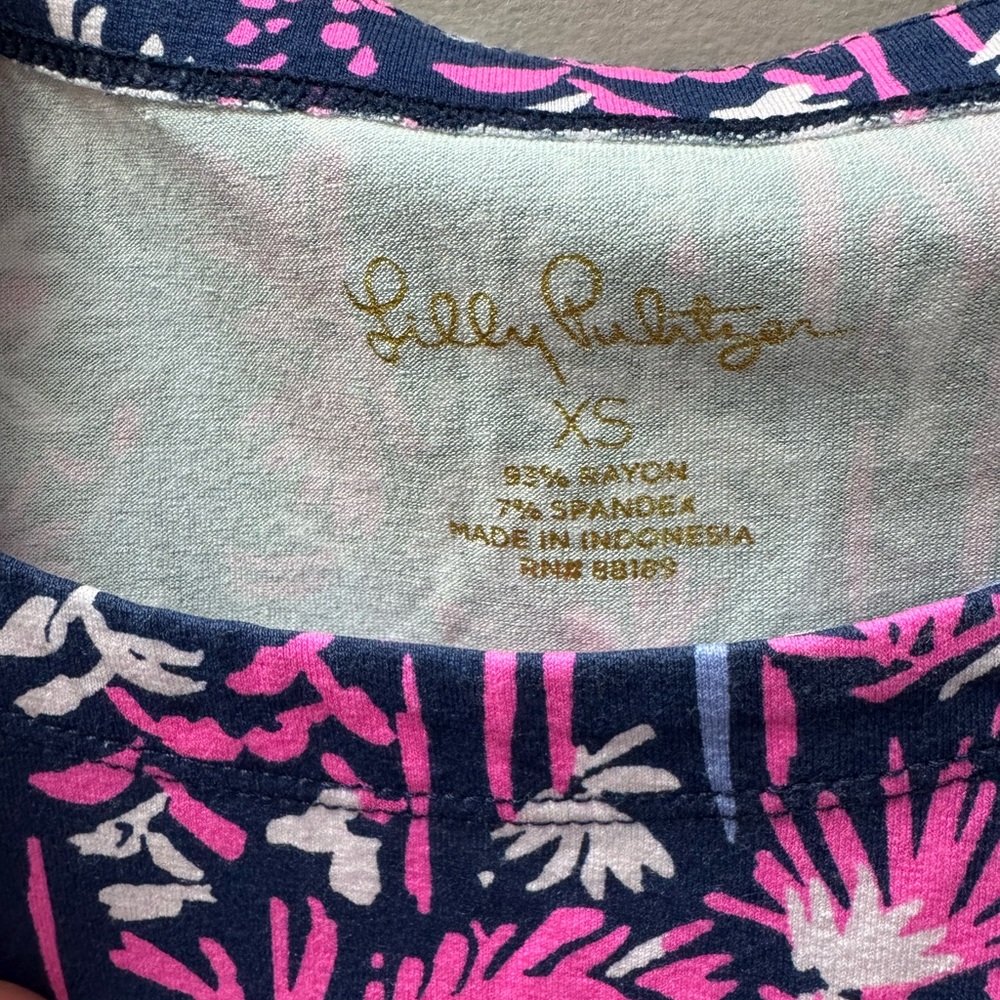 Lilly Pulitzer Pink and Blue Floral Blouse - Picture 2 of 6